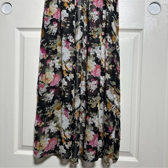 POETRY Medium Sheer Maxi Duster Chic Floral Tank  Summer Beach Bohemian Romantic - Picture 4 of 15